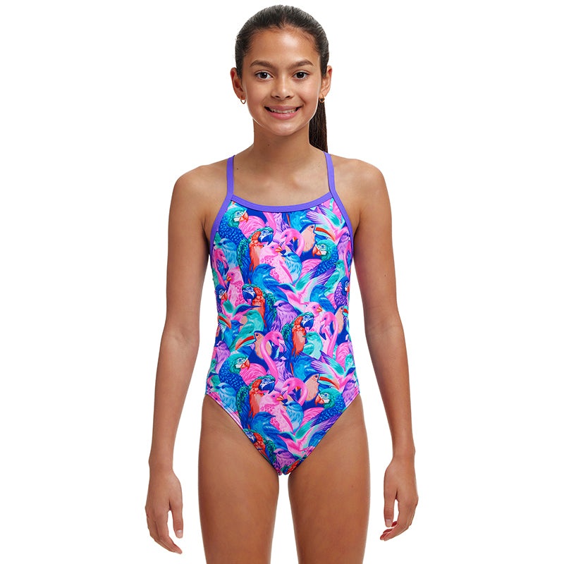 Funkita - Birds Gone Wild - Girls Eco Single Strap One Piece
