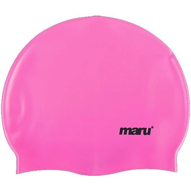 Maru - Plain Coloured Silicone Swim Hat - Pink