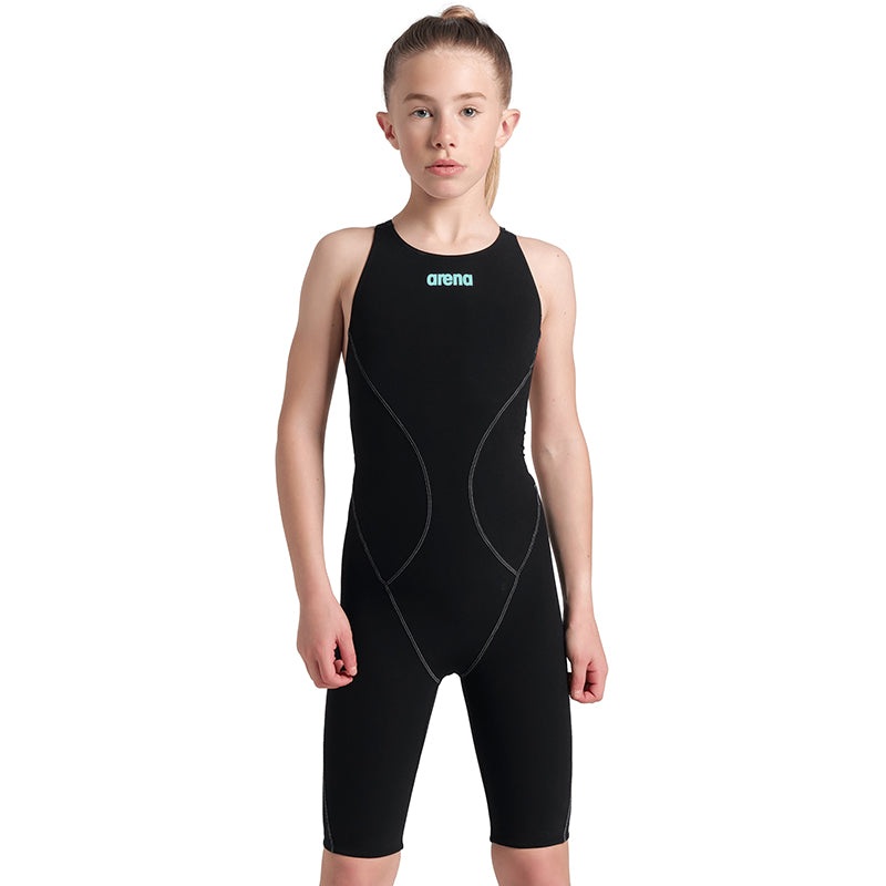Arena - Girls' Powerskin Impulso Open Back  Black/Teal