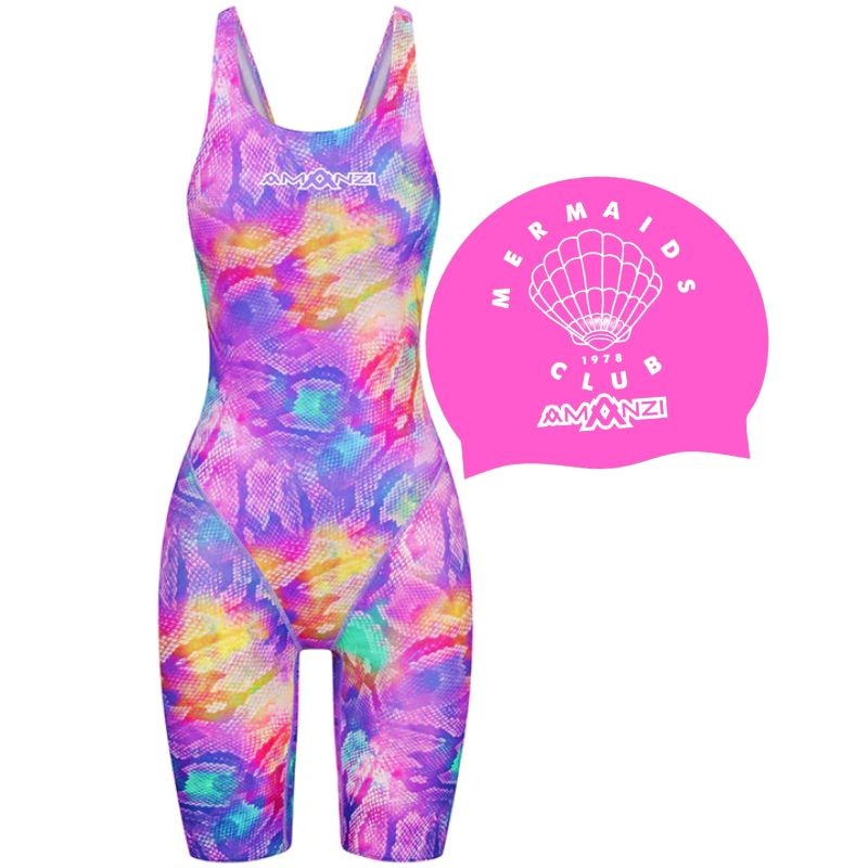 Amanzi - Dreamscale Girls Kneelength & Mermaids Club Swim Cap