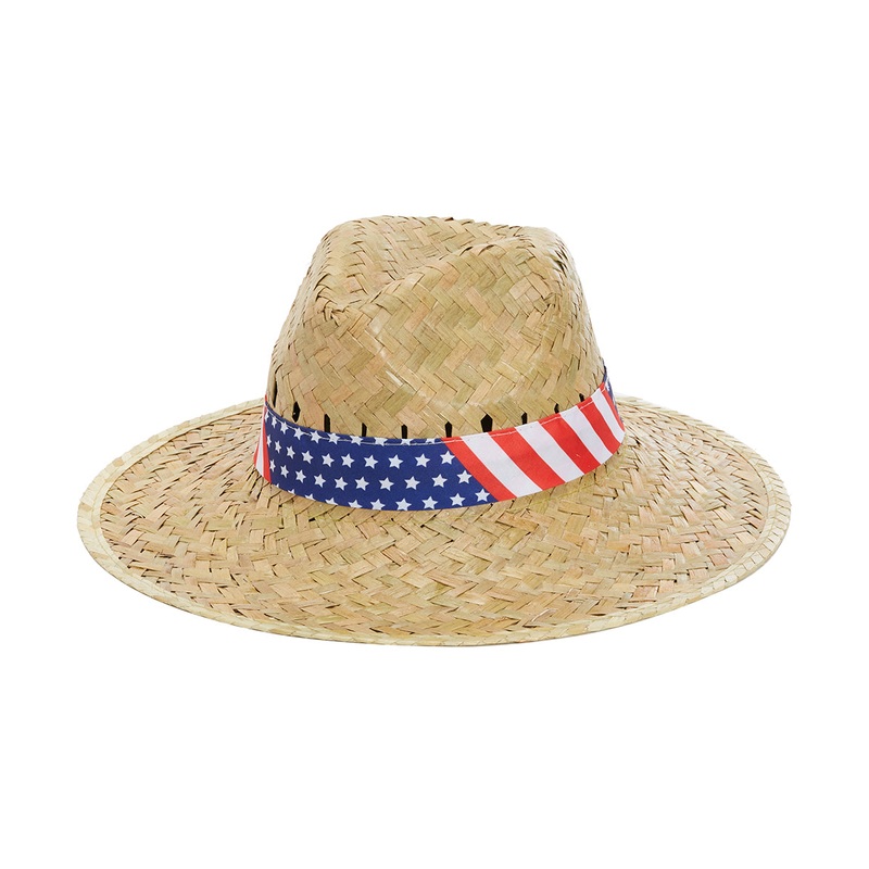 Peter Grimm Americana Lifeguard Safari Straw  4.25" Brim Sun Hat