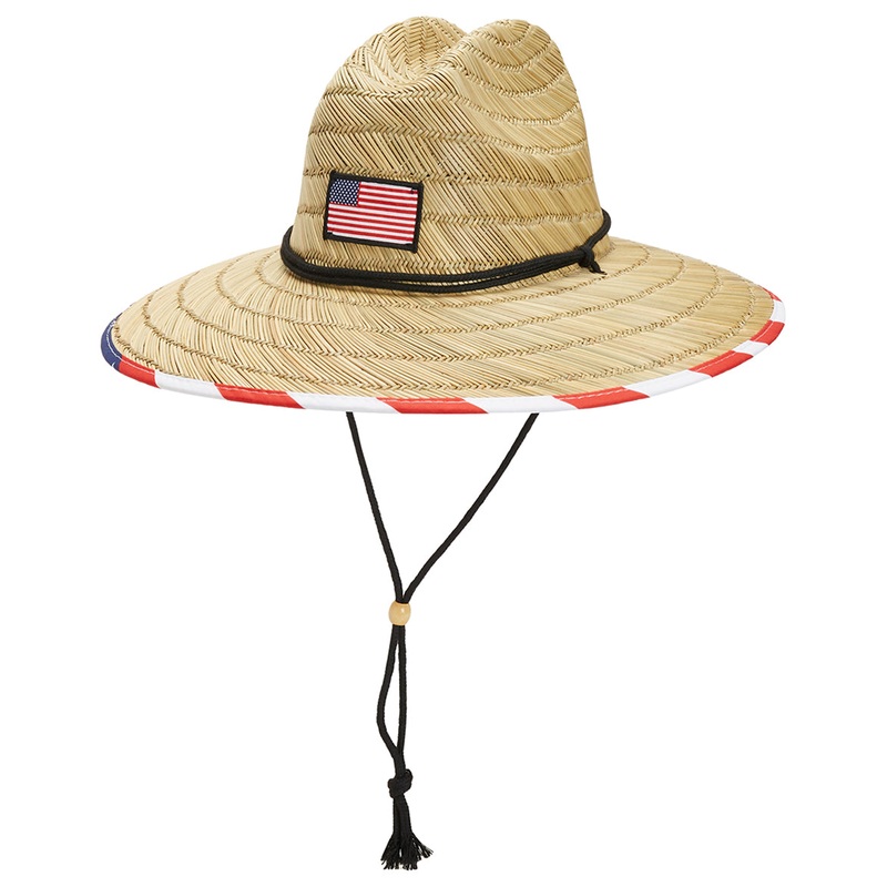 Peter Grimm Sally Americana Lifeguard Patriotic Straw 4" Brim Sun Hat