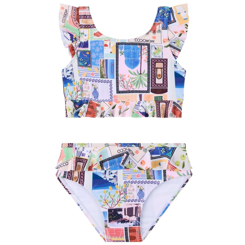 Seafolly Girls' On Vacation Two Piece Ruffle Bikini Set (Baby, Toddler, Little Kid)