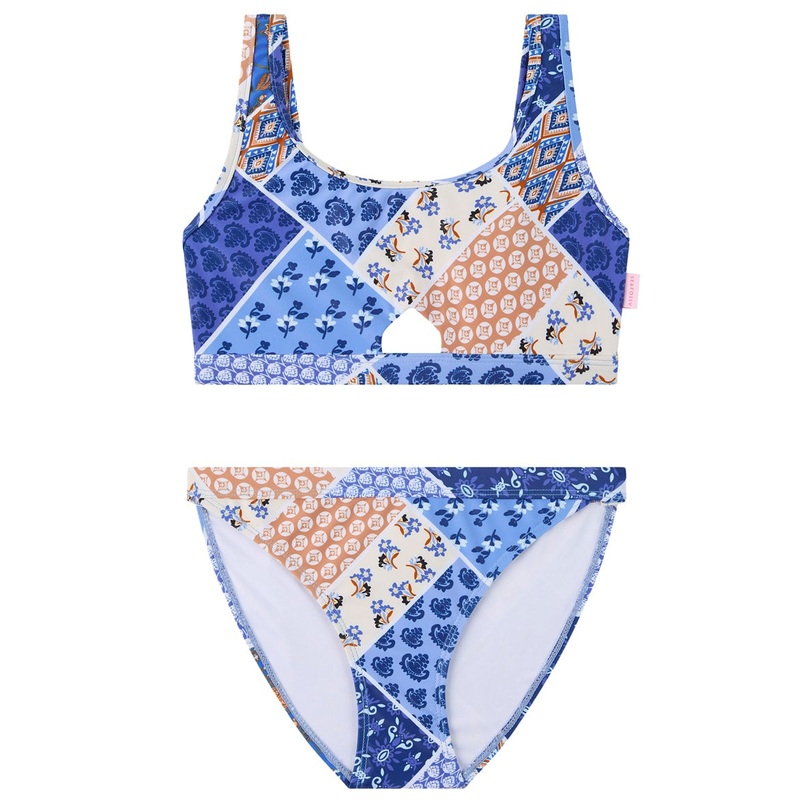 Seafolly Girls' Royal Sapphire Keyhole Two Piece Bikini Set (Big Kid)