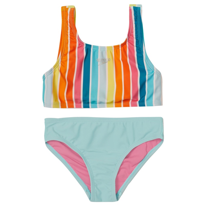 Speedo Girls' Logo Elastic Bikini Set (Big Kid)