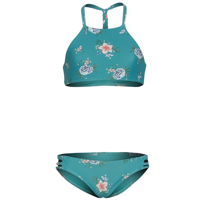 O'Neill Girls' Chan Floral Braided High Neck Swim Set (Little Kid, Big Kid)