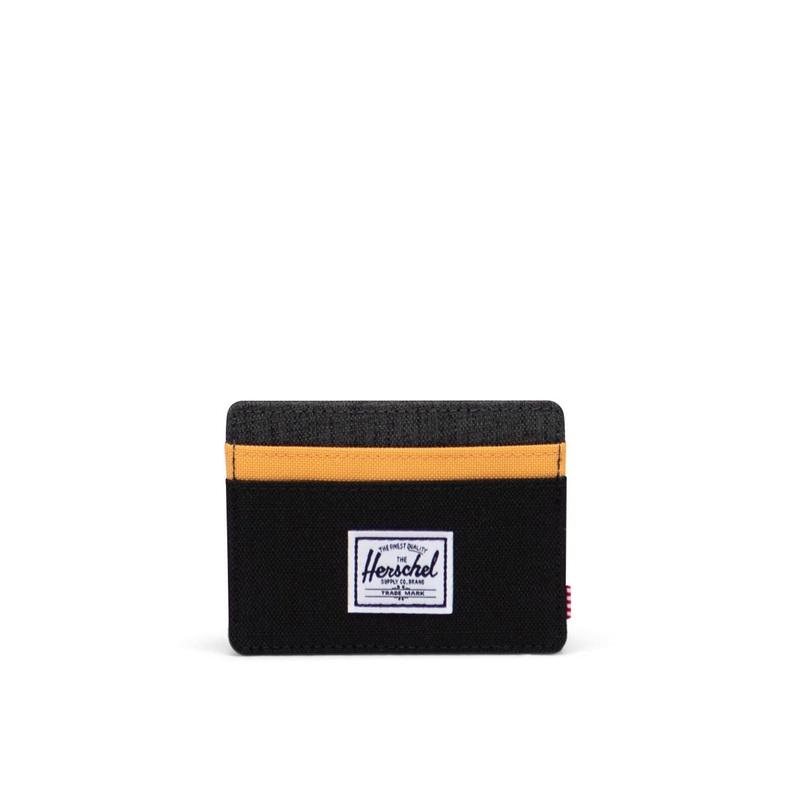 Herschel Charlie RFID Wallet-Black Crosshatch/Black Ripstop