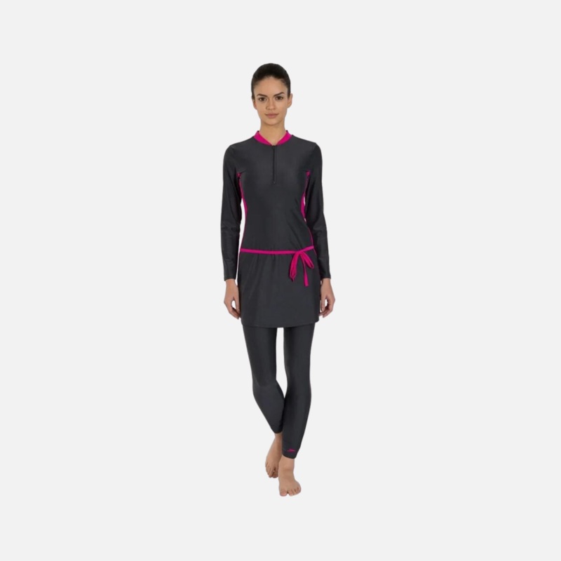 Speedo Adult Female 2Pc Full Body Suit -Oxid Grey/Electric Pink