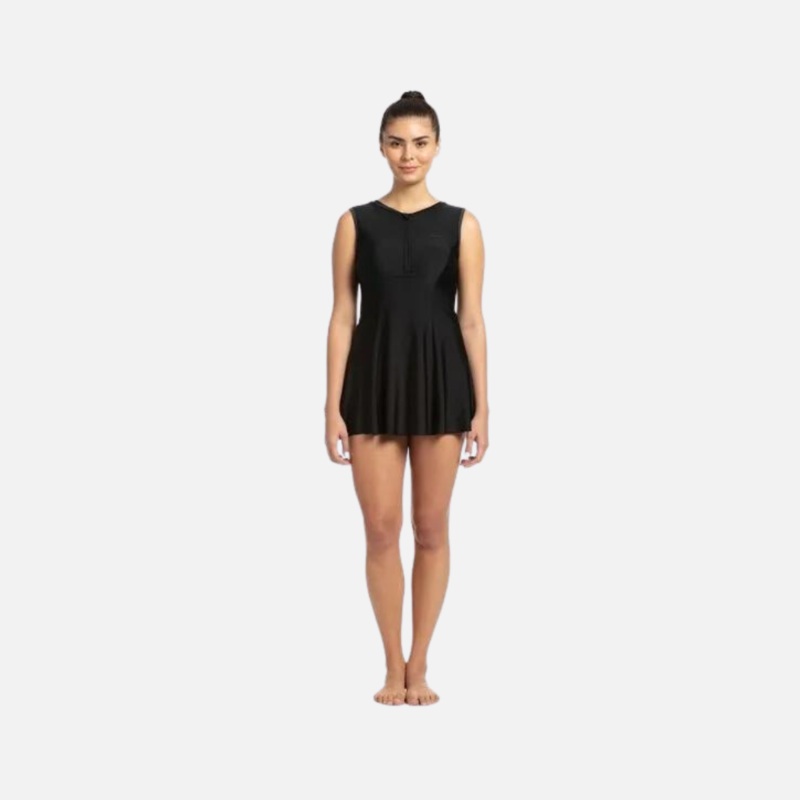 Speedo Adult Female Closedback Swim Dress Boyleg -Black/Oxid Grey