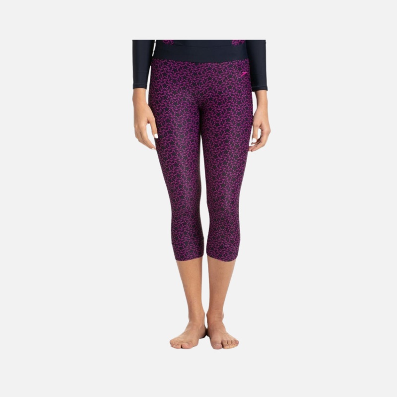 Speedo Boomstar Allover Printed Active Women's Capri -True Navy/Electric Pink