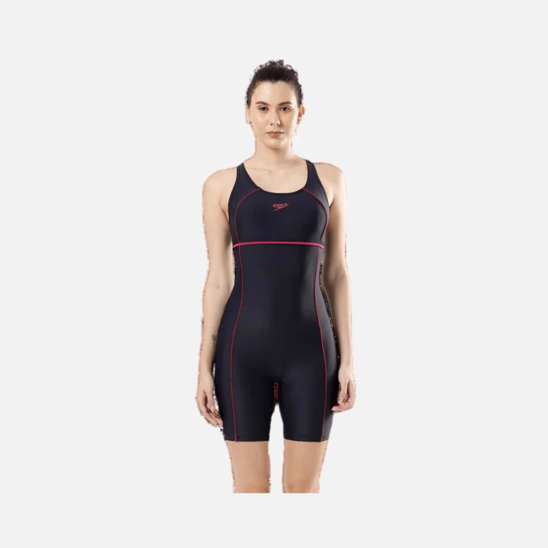 Speedo Classic Racer Back Women's Legsuit Swimwear -True navy/Berry