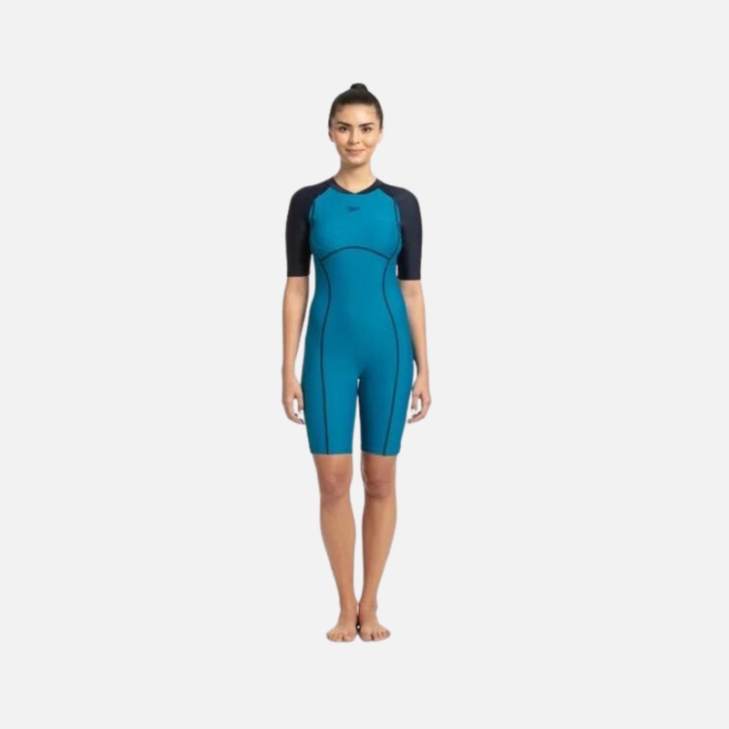 Speedo Essential Splice Kneesuit Women's Swimsuit - Nordic Teal/True Navy