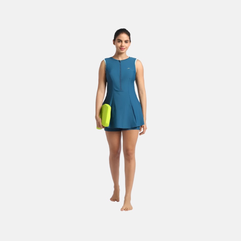 Speedo Closedback Swimdress With Boyleg Women's Swimsuit -Darkteal/Marineblue