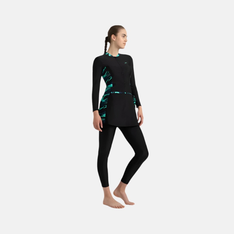 Speedo Endurance 10 Two Piece Women's Closedback Full Body Suit -Black/Dark Teal
