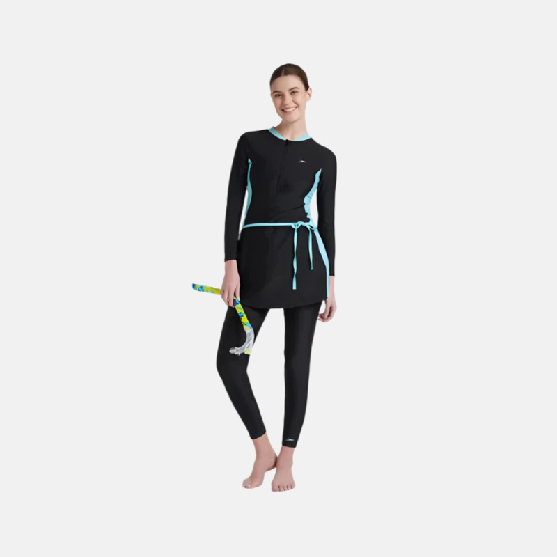 Speedo Endurance 10 Two Piece Women's Full Body Suit -Black/Marine Blue