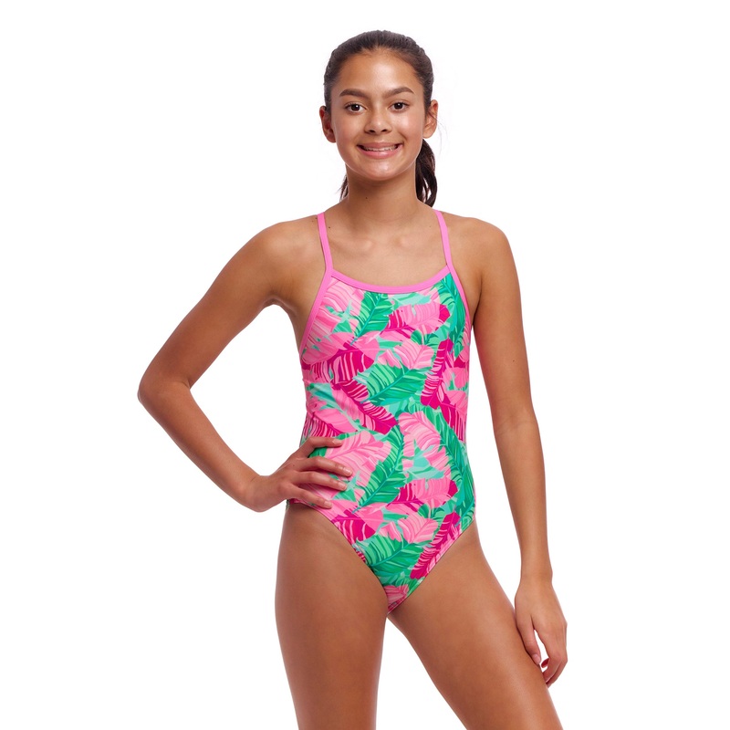 Tropic Palm | Girls Single Strap One Piece